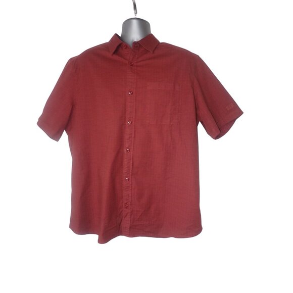 Topo Designs Other - Mens Topo Designs Short Sleeve Button-Up Shirt XXL Red Plaid Cotton Casual Gorp